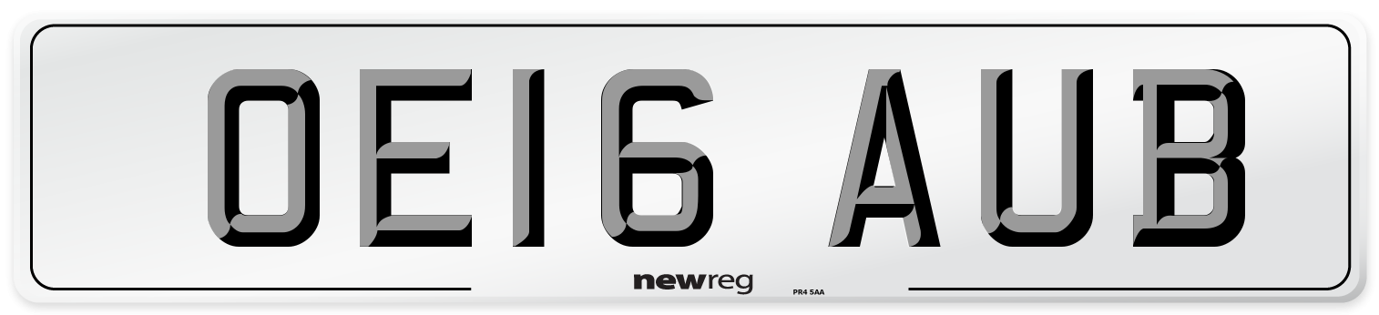 OE16 AUB Number Plate from New Reg